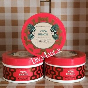 3X Bath & Body Works VIVA BRAZIL 6.5 OZ Body Butter Bundle